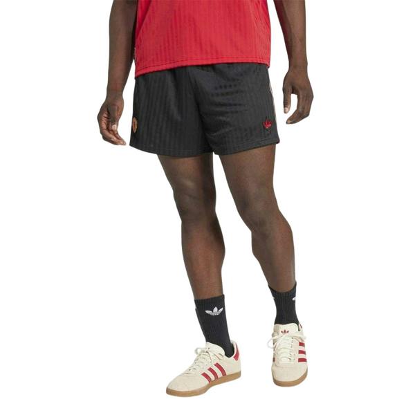 Adidas Unisex Adult Terrace Icons Polyester Manchester United FC Shorts - Black - 