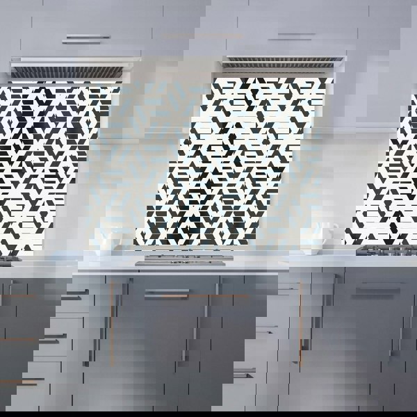 Warren Reed - Designer Geometric Monochrome Hexagonal Pattern Kitchen Splashback