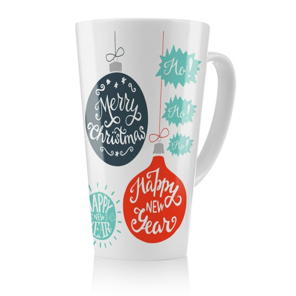 Benjamin Tate Design Vintage Christmas Baubles With Merry Christmas Dining Latte Mug