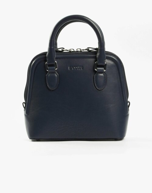 SADDLER KELLY Leather Zip Top Handbag  - Adjustable Strap, Phone Pocket, Crossbody or Handheld - RFID Protected - Peacoat Blue