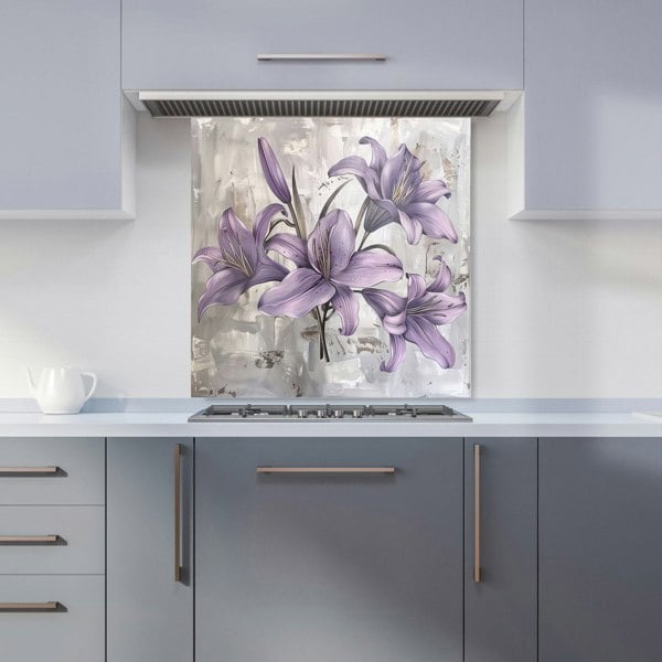 Warren Reed - Designer Purple Lilies In Bloom Kitchen Splashback