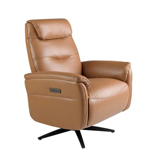 Angel Cerdá Brown Leather Swivel Armchair 5115