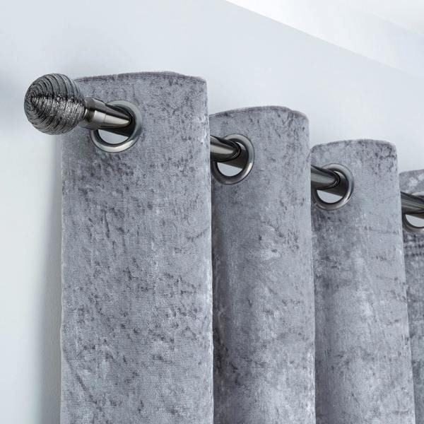 A.Unique Home Etched Ball Extendable Curtain Pole (25/28mm) (Black Nickel,70cm - 120cm)
