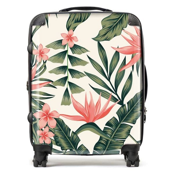 Warren Reed Dark Tropical Green Leaves Suitcase