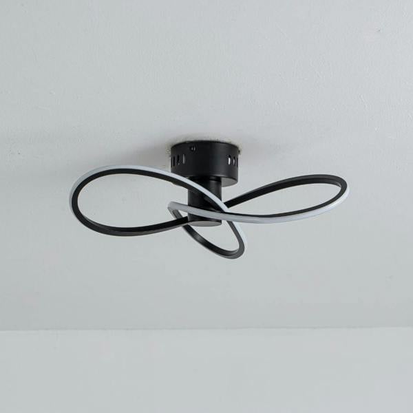 Pagazzi Lighting Reggie 3 Light Black LED Semi Flush Ceiling Light