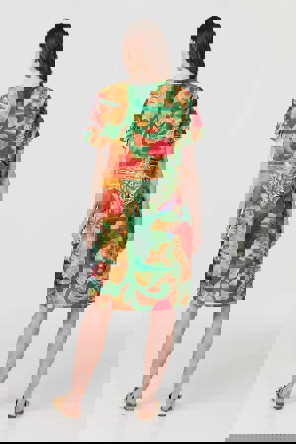 Orange | Abstract Print Tunic Dress