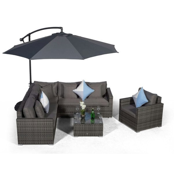 Giardino Havana 6 Seat Rattan Corner Sofa and Armchair Set with Coffee Table