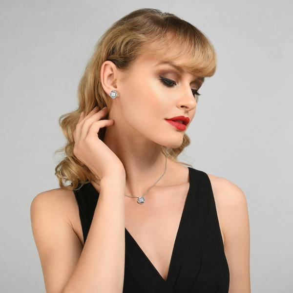 Knot Stud Earrings Set with Cubic Zirconia - namana.london