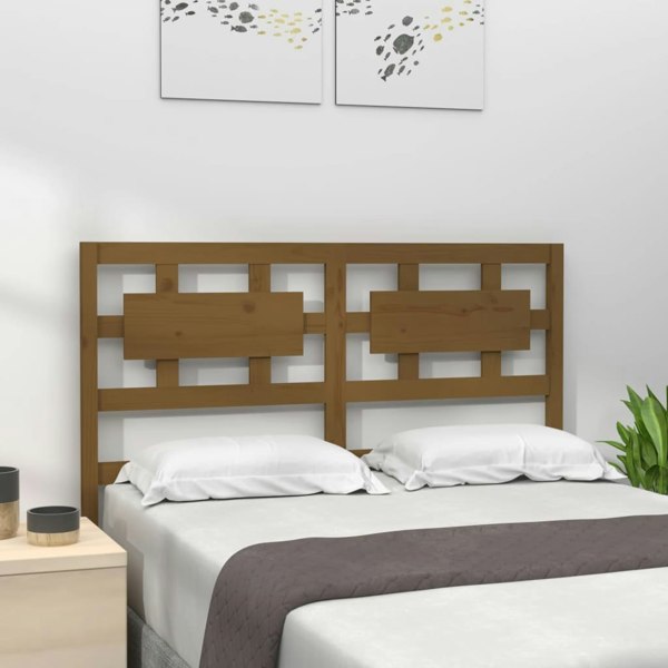 Berkfield Bed Headboard Honey Brown 125.5x4x100 cm Solid Wood Pine