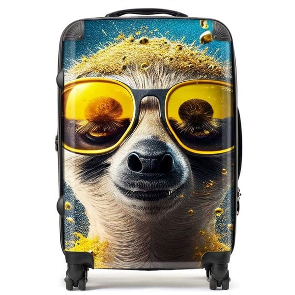 Warren Reed Meerkat With Golden Glasses Splashart Suitcase