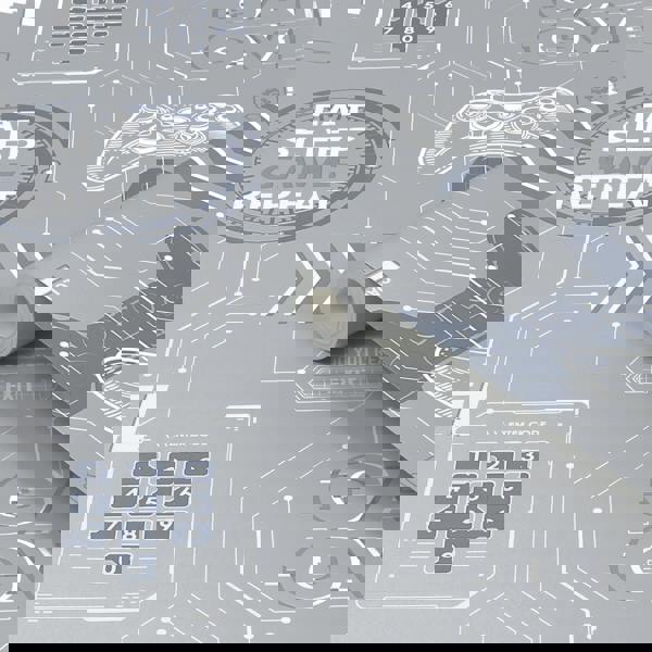 Fresco Game Over Gaming Wallpaper - Grey & Navy - 10m