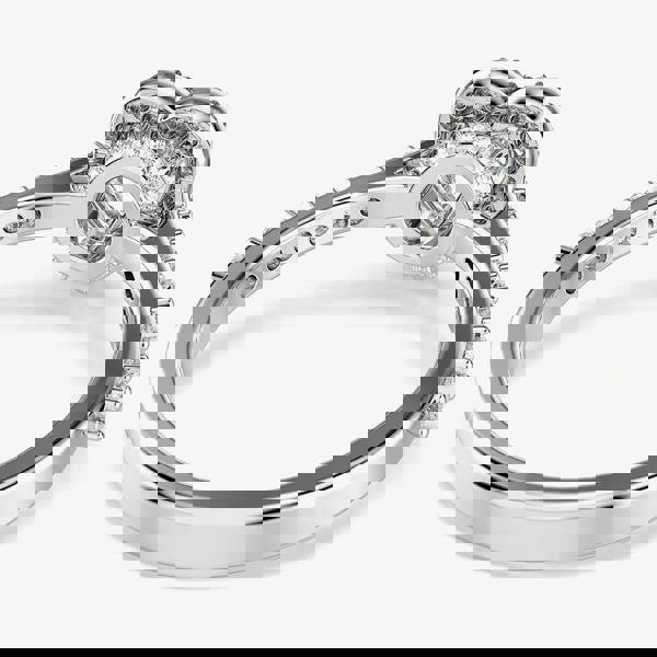 Swarovski Una Angelic Rhodium Plated Heart Crystal Ring 5744046