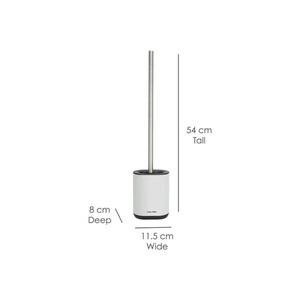 CALITEK Toilet Brush Flexible Silicon Bristles and Brush Head With Handle White