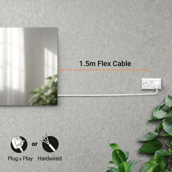 Mirrorstone Heating 320w Round Mirrored Wi-Fi Infrared Heating Panel