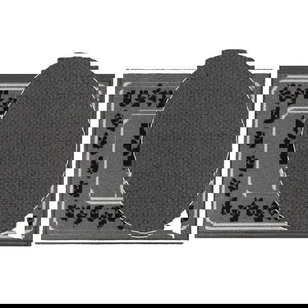 JVL Machine Washable Pet Mat 40×70 cm – Absorbent Indoor Dog & Cat Mat for Feeding, Entryways & Litter Areas – “Pawfect” Paw Print Design