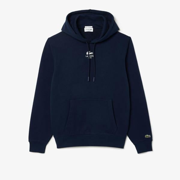 Lacoste Unisex Adult Back Print Hoodie - Blue - 