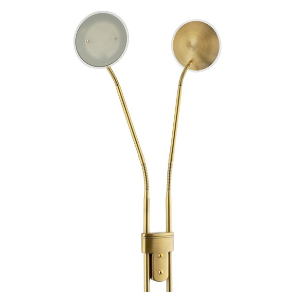 Double Arm Brass Floor Lamp with Dimmer and Colour Control Warm-Cool White Image 4