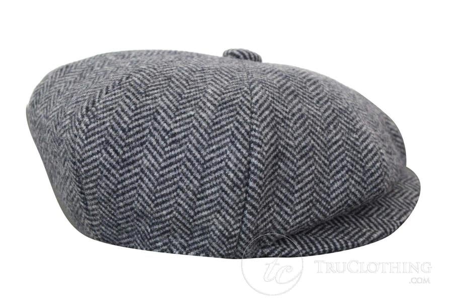 TruClothing Mens Peaky Blinders Grey Tweed Gatsby Flat Baker Hat
