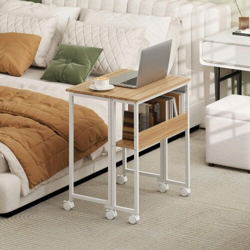 Wyld Haus Noni 63cm Wooden Natural Drop Leaf Writing Desk