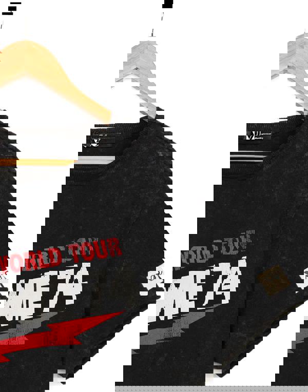 David Bowie Mens Black World Tour Graphic Short Sleeved T-Shirt