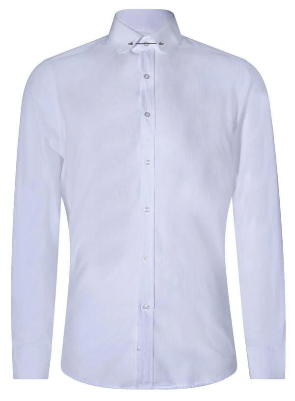 TruClothing Mens Club Collar White Shirt 1920s Peaky Blinders With Bar Poplin Pin Smart