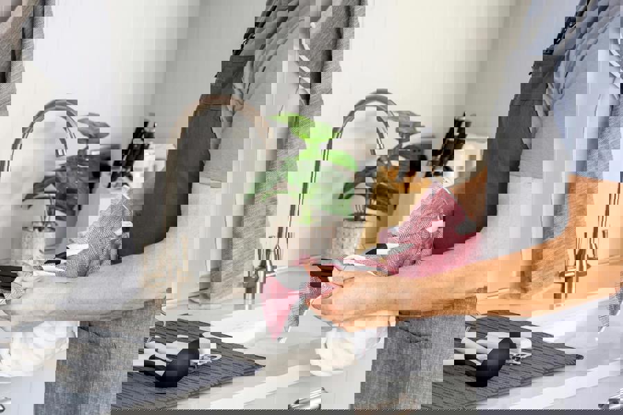 KitchenAid Set of 2 Sink Drying Mats, Charcoal Grey