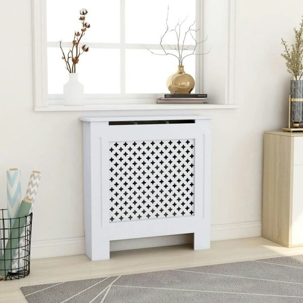 Berkfield MDF Radiator Cover White 78 cm