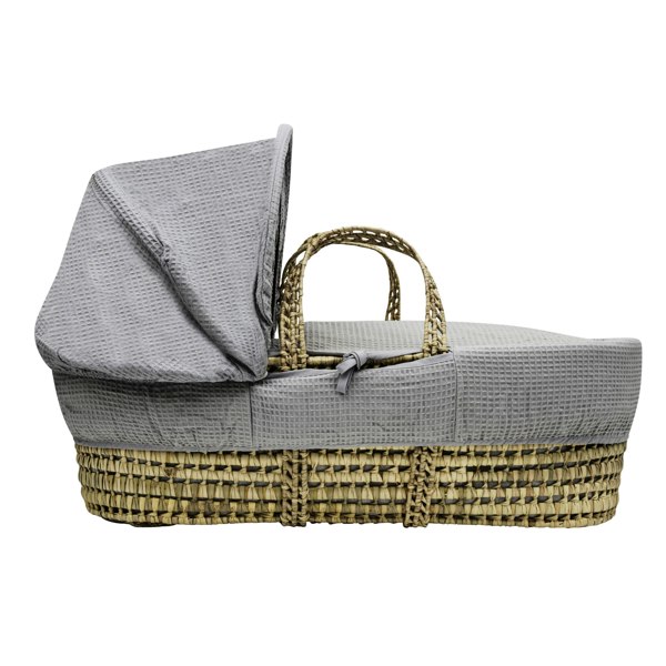 Kinder Valley Grey Waffle Moses Basket Bedding Set