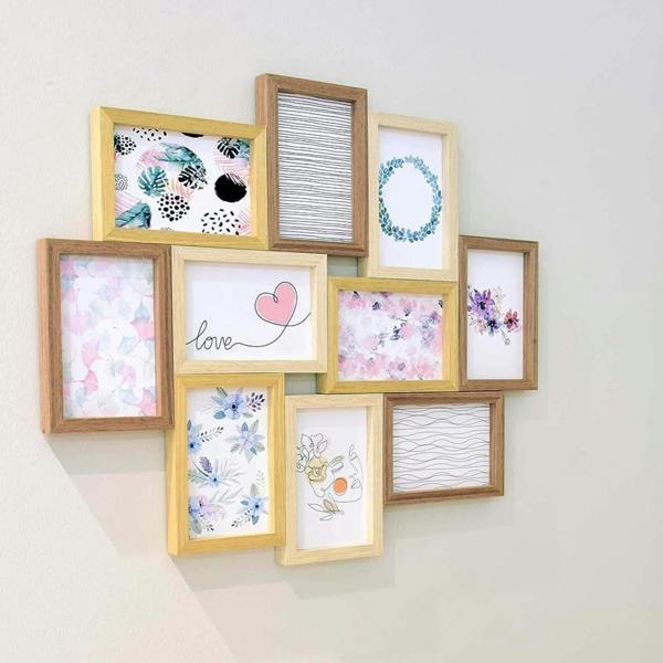 Nielsen Accent by Nielsen Photo Collage Photo Frame for 10 Pictures 4x6in - Mixed Wood Finishes