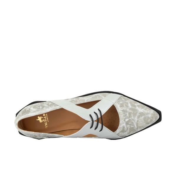 Embassy London Harlowe - Grey - Women's cutout leather lace up shoe