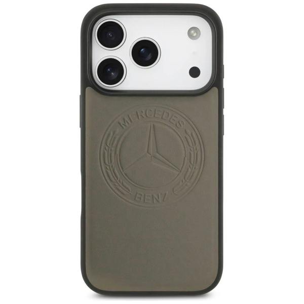 Mercedes Leather Vintage Logo Case with MagSafe for iPhone 17 Pro 6.3" Taupe - MEHMP17L25RICVLT