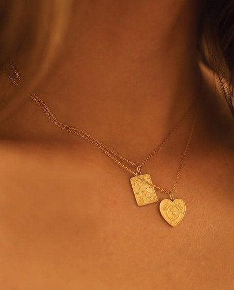 Chunky 14K Gold Card Necklace - Necklaces - Elk & Bloom