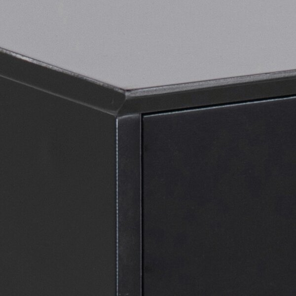 Wyld Haus Tokyo Black Bedside Table 1 Drawer Industrial Metal Legs
