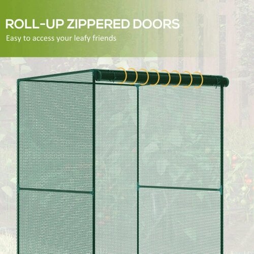Bobobiy 120 x 120cm Compact Plant Cage, with Netting - Green