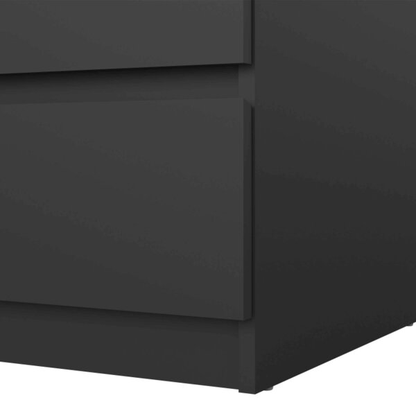 Wyld Haus Budapest Matt Black Wooden Chest 3 Drawers