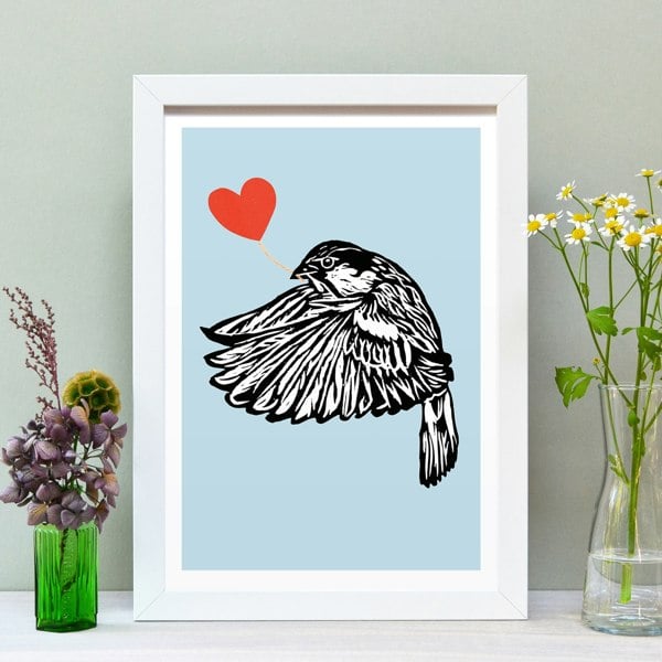 Hands & Hearts House Sparrow feathered friends print