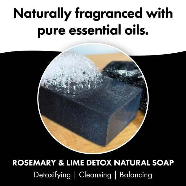 Friendly Soap 3 Pack - Natural Soap - Detox Bar - Activated Charcoal - Rosemary & Lime