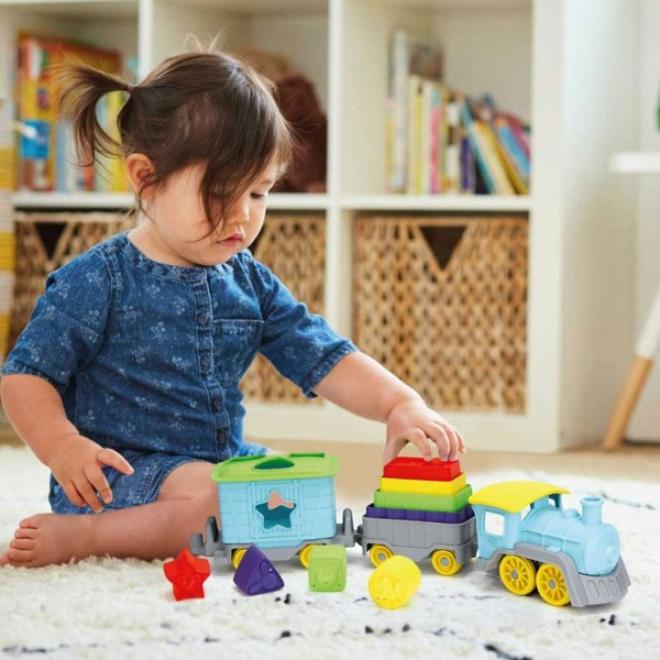 Green Toys Stack & Sort Train - Made From 100% Recycled Plastic