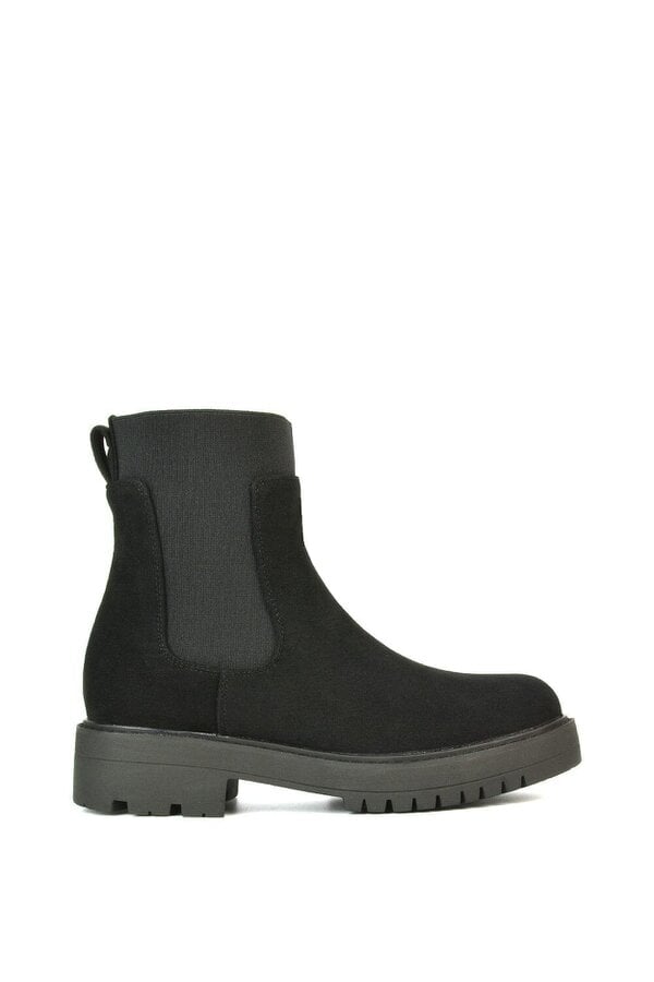 XY LONDON Black Ankle Boots Pull On Elasticated Gusset Chelsea