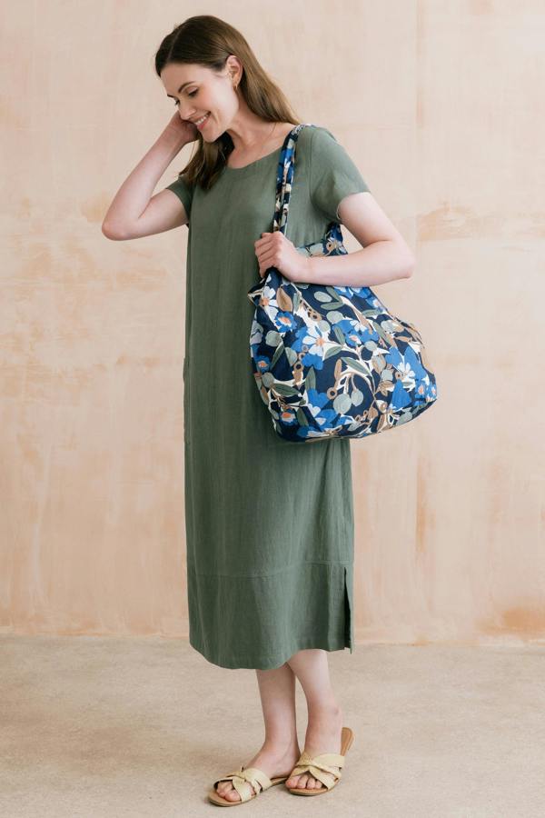 Lily & Me Summer Breeze Linen Blend Dress Laurel Green