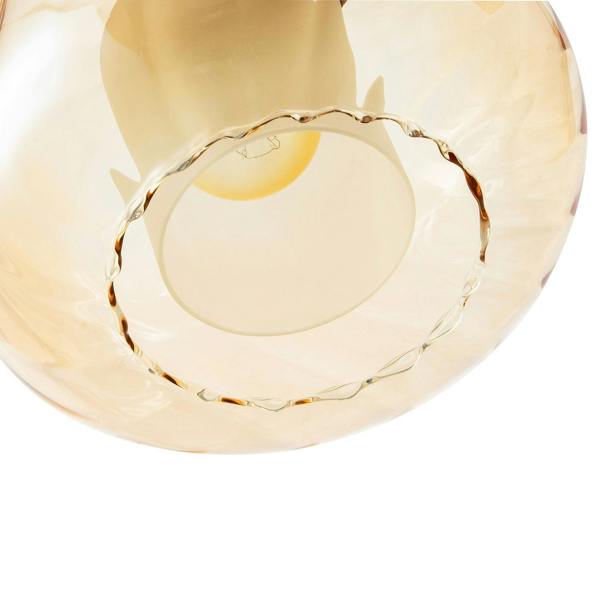 Amber Champagne Pendant Light Shade with Rippled Rim and Inner Shade Image 5