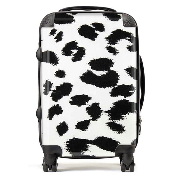 Warren Reed Black Leopard Print Suitcase