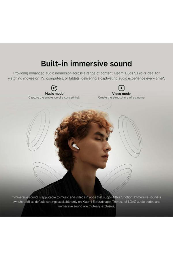 Xiaomi Redmi Buds 5 Pro Wireless Bluetooth In-Ear Headphones Black