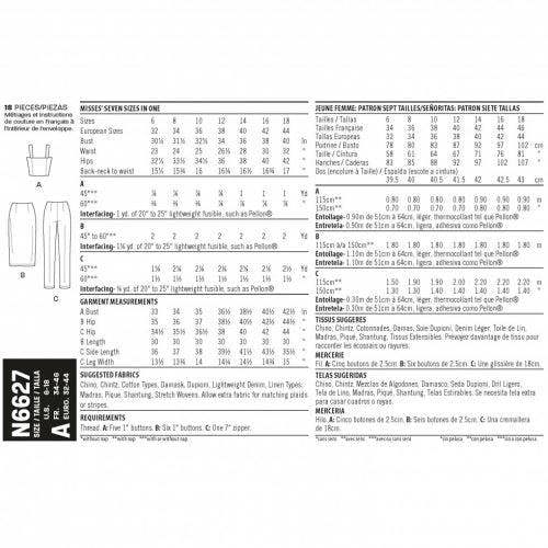 New Look Sewing Pattern 6627, Dresses, Tops, Skirts for Women, A (6-8-10-12-14-16-18) - Intermediate