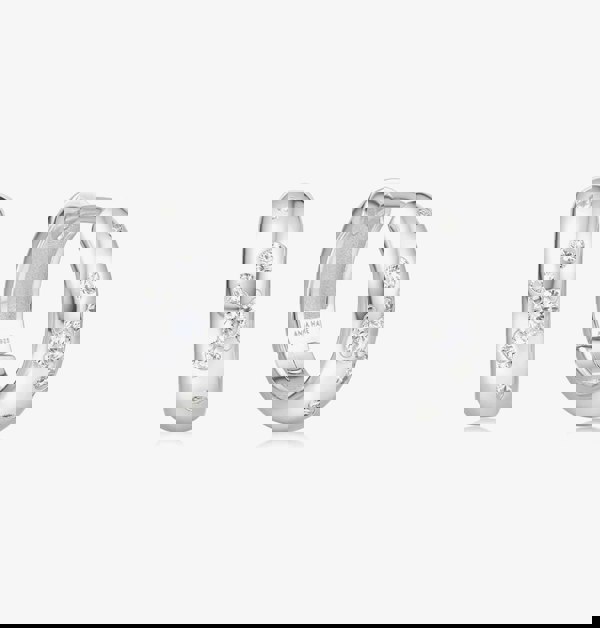 Ania Haie Miss Dainty Sterling Silver Cubic Zirconia Chunky Hoop Earrings E065-04H