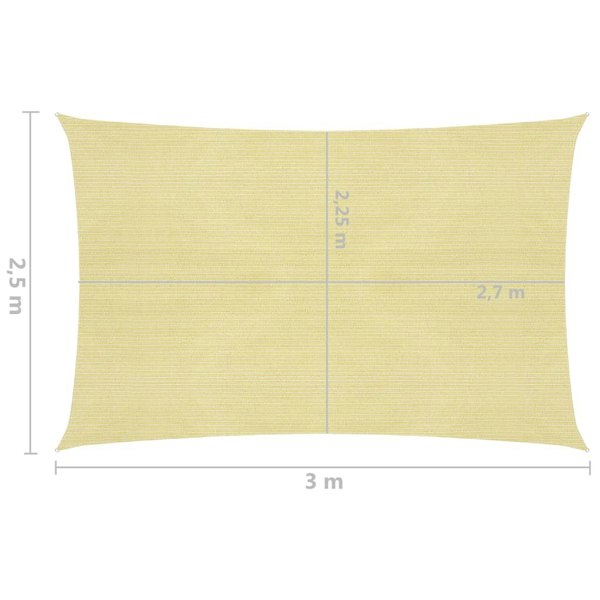 Berkfield Sunshade Sail 160 g/m�__ Beige 2.5x3 m HDPE