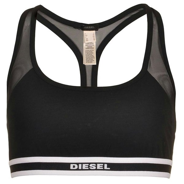 Diesel MILEY Cotton Stretch Mesh Bralette, Black