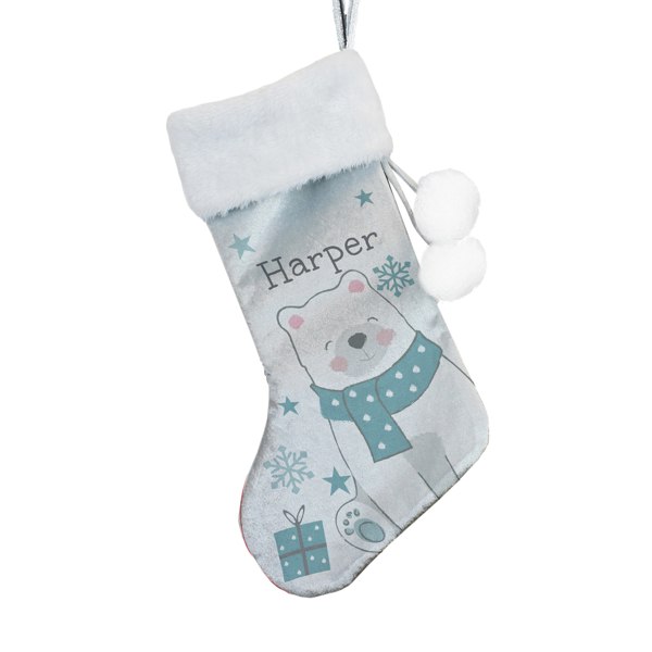 Personalised Memento Company Personalised Polar Bear Christmas Stocking