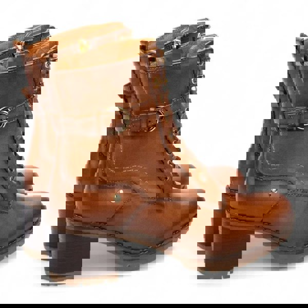 Pikolinos Llanes - Women’s Brandy Brown Leather Mid-Heel Ankle Boots