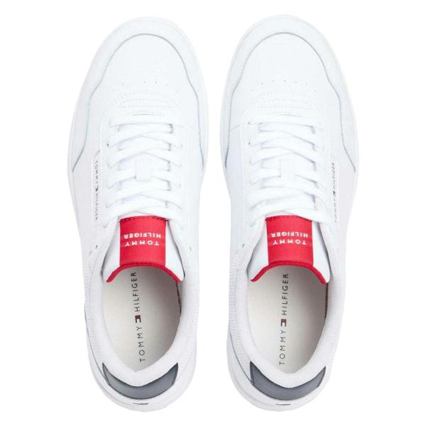 Tommy Hilfiger Mens Basket Core Lt Leather Trainers - White - 